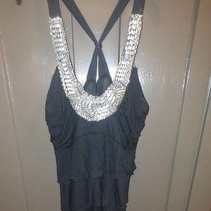 Maurices razorback tank ruffles beading size 1